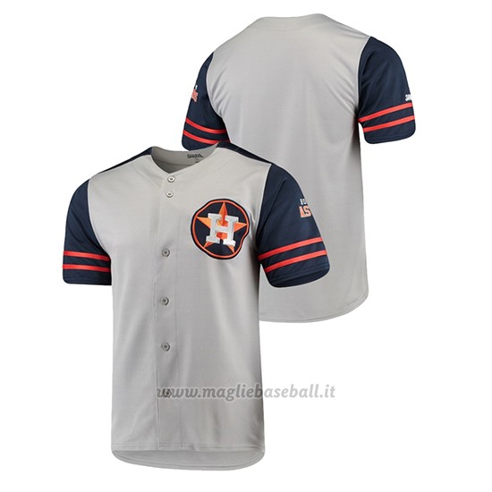 Maglia Baseball Uomo Houston Astros Button-down Stitches Autentico Grigio